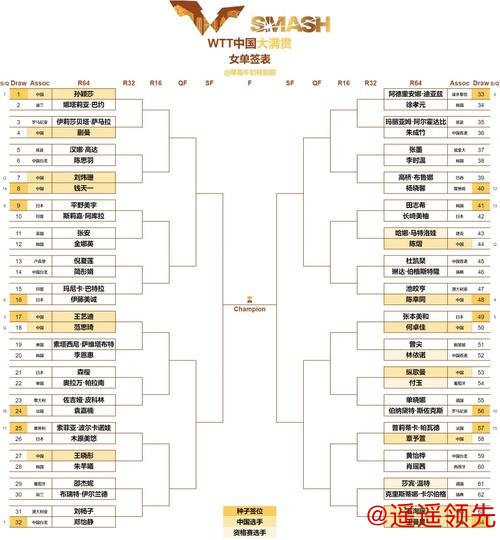 WTT 马斯喀特赛男女单 8 强阵容出炉 国乒占据半壁江山